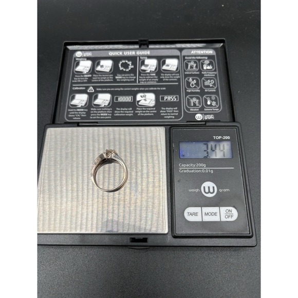 Chevron Sterling Ring Size Seven - 925 Sterling Silver w/ Glowing Yellow Stone - Picture 11 of 11